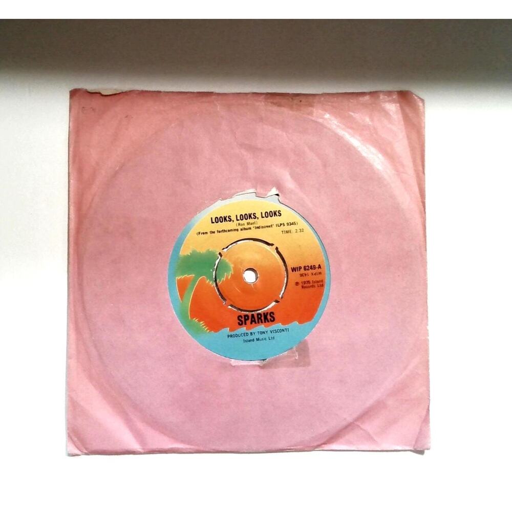 Sparks Looks Looks Looks Pineapple 7" Vinyl Record Art Glam Rock 1975 Island UK